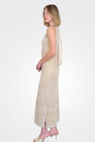 Tie Neck Back Dress - Avorio by D. Exterior — view 3