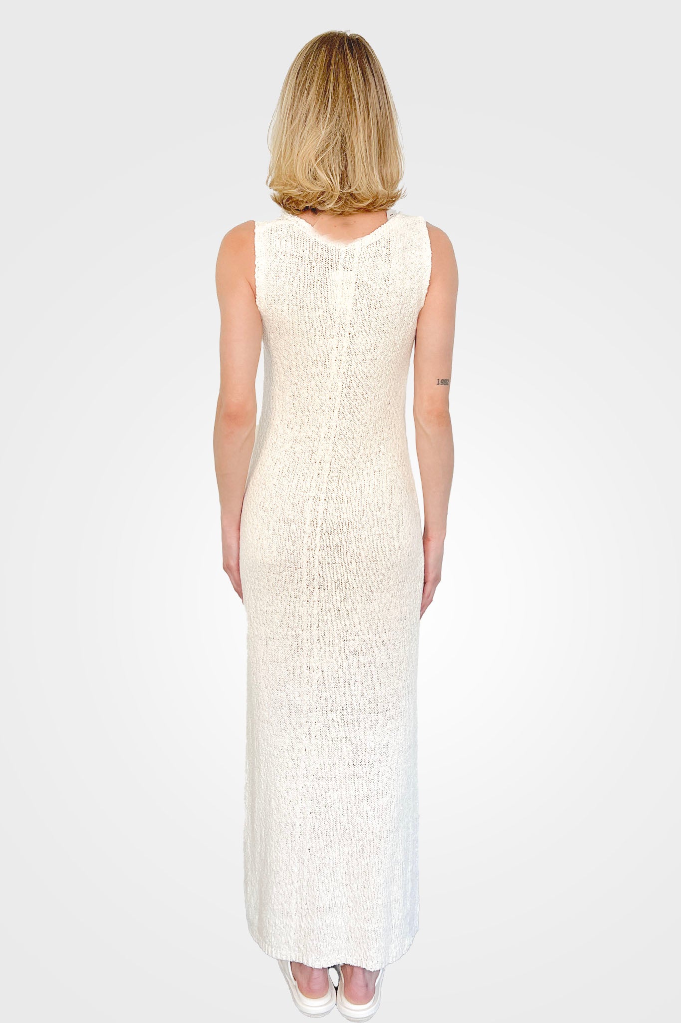 Cotton Linen Silk Dress - Natural by Kristensen — alternate view