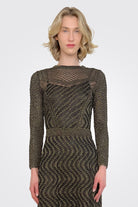 Long Sleeve Metallic Dress - Ono Black by Missoni — alternate view