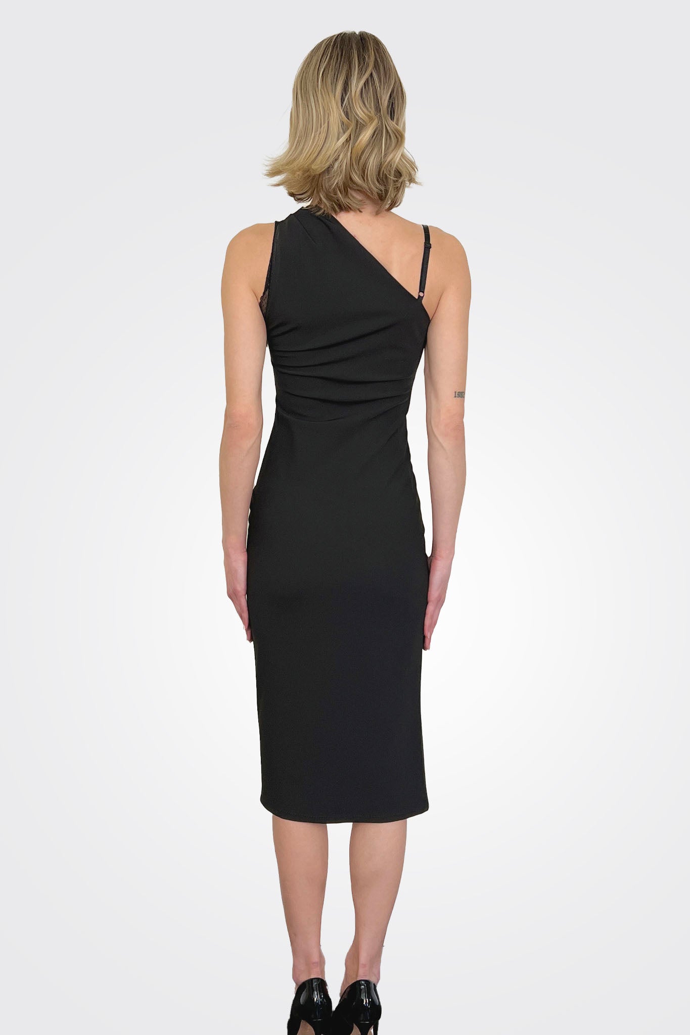 Midi Slit Dress - Black by Moschino — alternate view