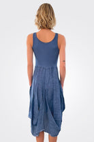 Linen Magic Dress - Blu Notte by Inizio — view 3