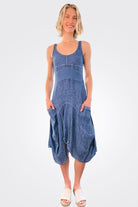 Linen Magic Dress - Blu Notte by Inizio | 25 South Boutiques