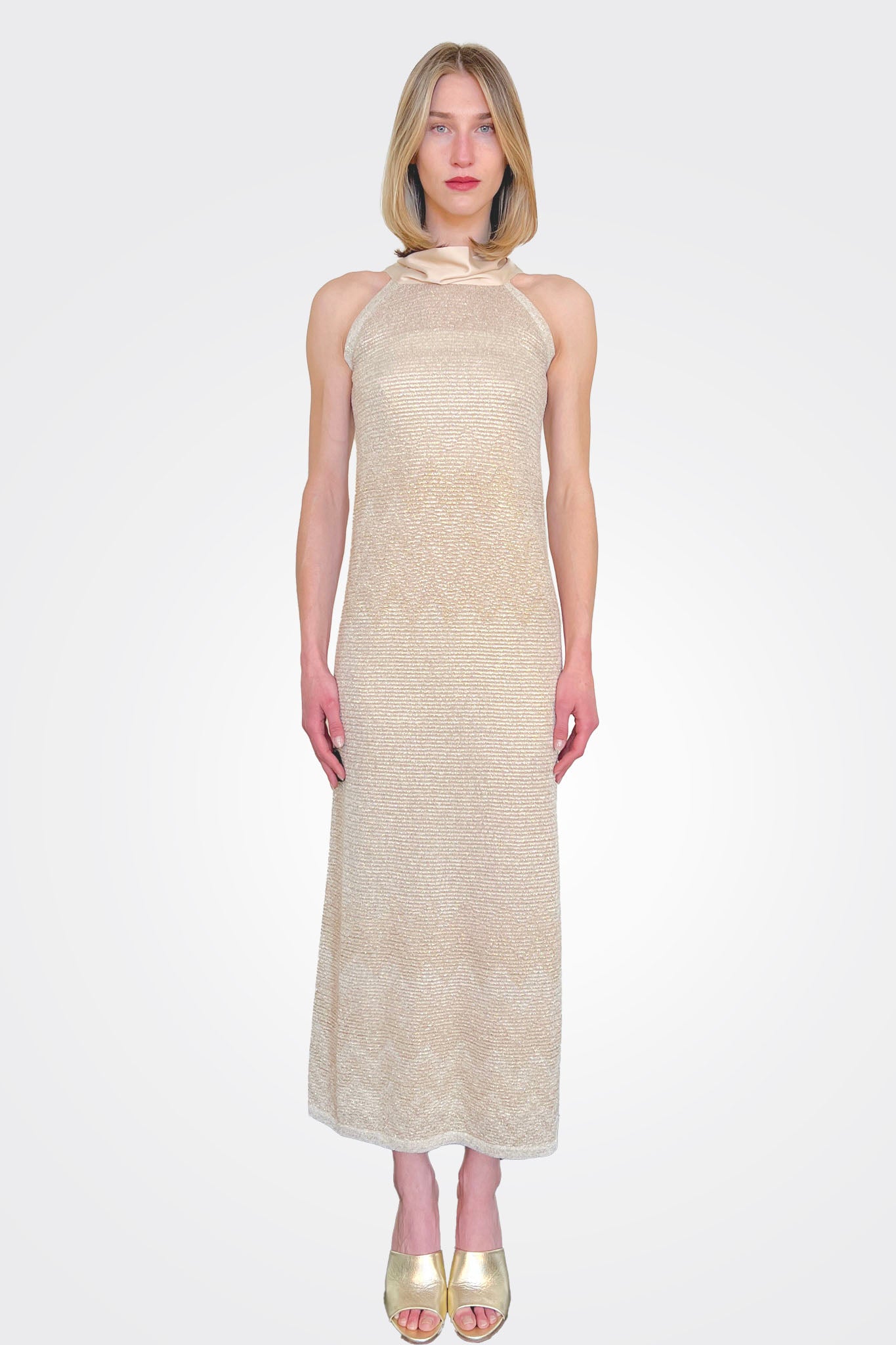 Tie Neck Back Dress - Avorio by D. Exterior | 25 South Boutiques