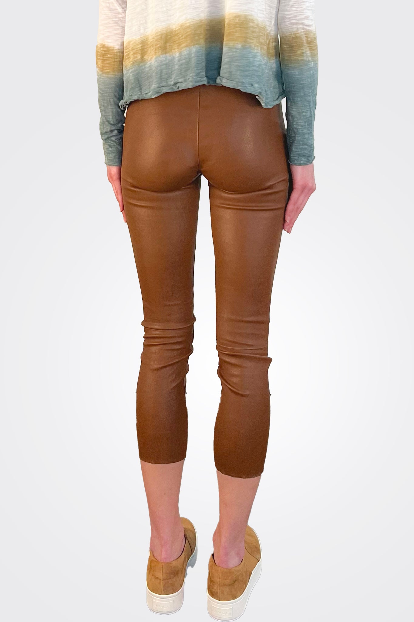 Capri Leather Legging - Dark Cognac by SPRWMN — view 3