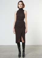Cashmere Halter Top - Dark Brown by Enza Costa — alternate view