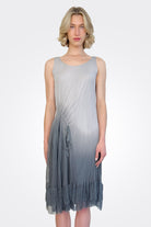 Synched Side Dress - Light Grey / Dark Grey by Viviana Uchitel — alternate view