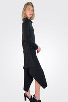 Long Sleeve Dress - Nero Graphite by Malloni — alternate view