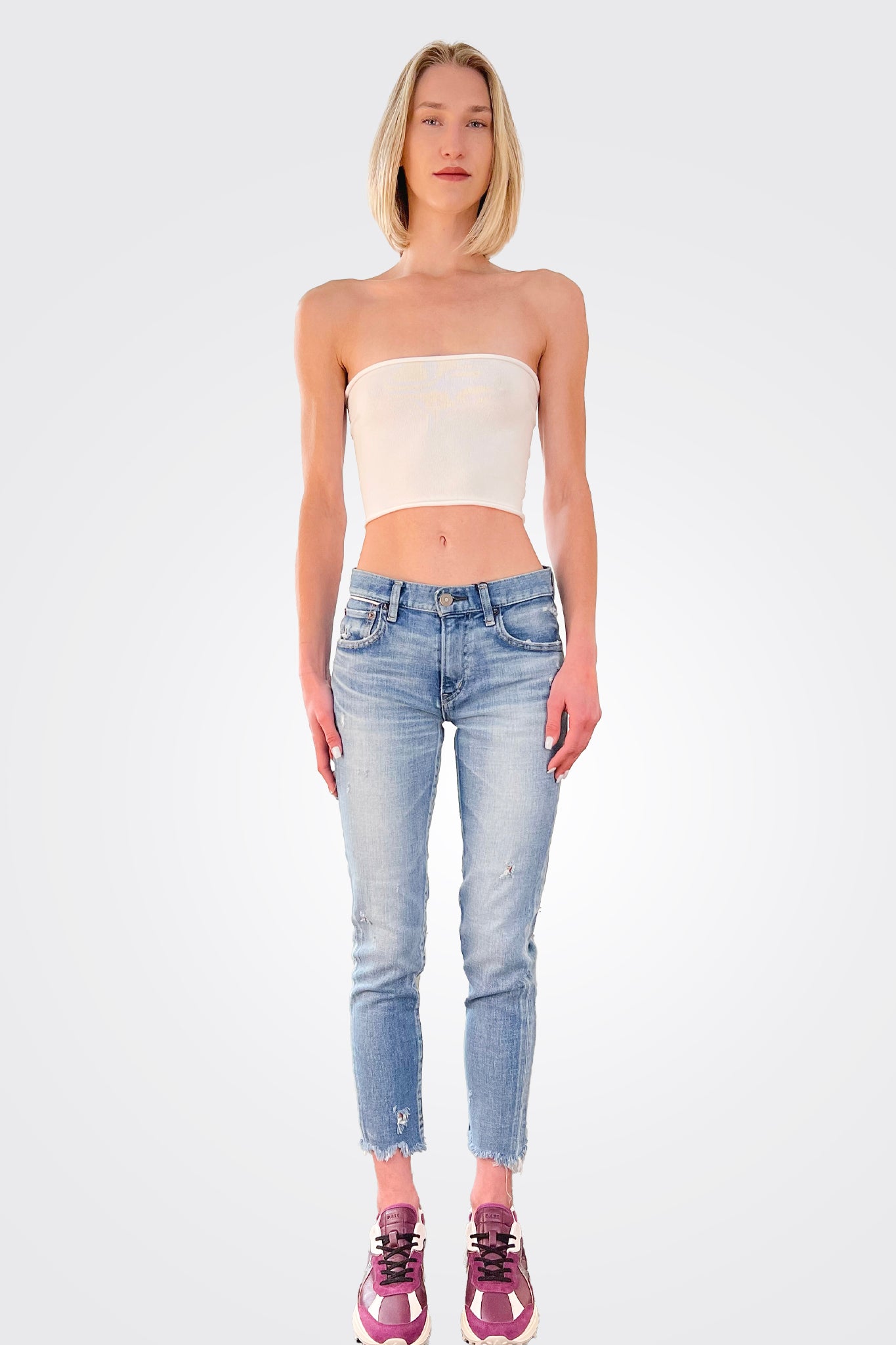 Viscose Knit Top - Cream White by Isabel Benenato — view 3