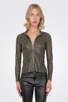 Leather Zip Jacket - Dust by Giorgio Brato — alternate view