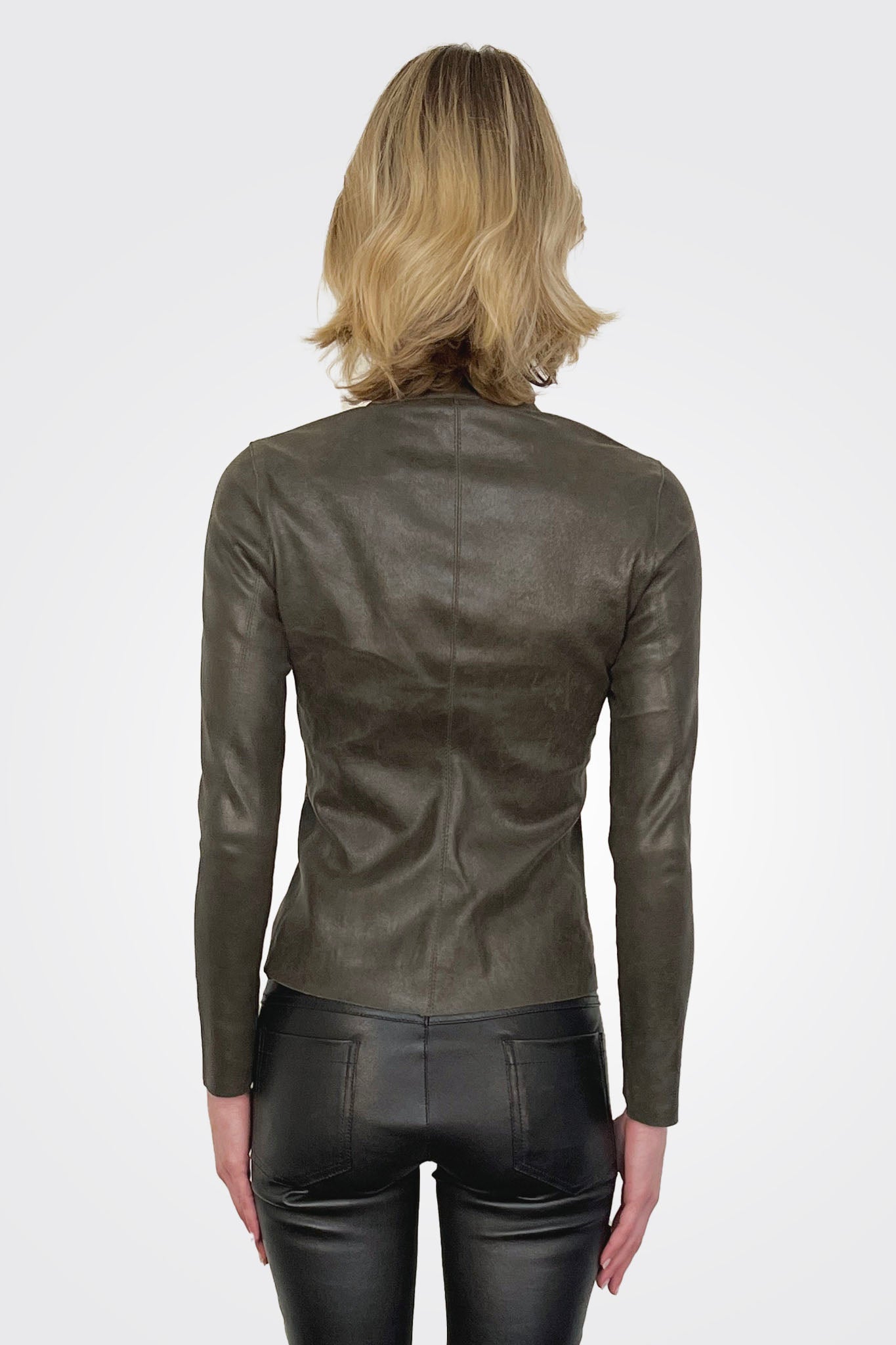 Leather Zip Jacket - Dust by Giorgio Brato — view 3