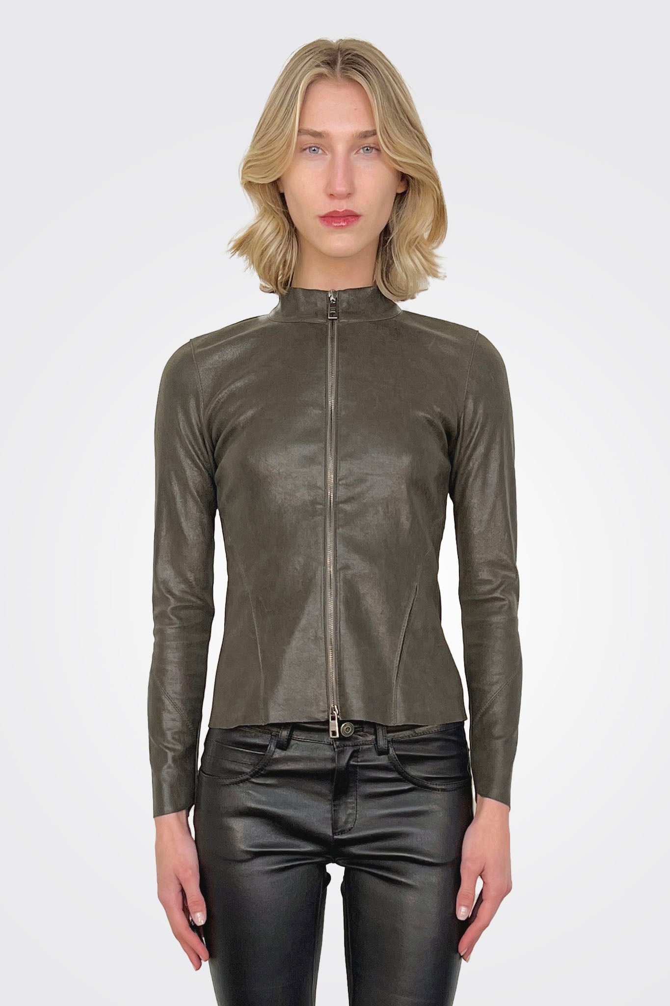 Leather Zip Jacket - Dust by Giorgio Brato | 25 South Boutiques