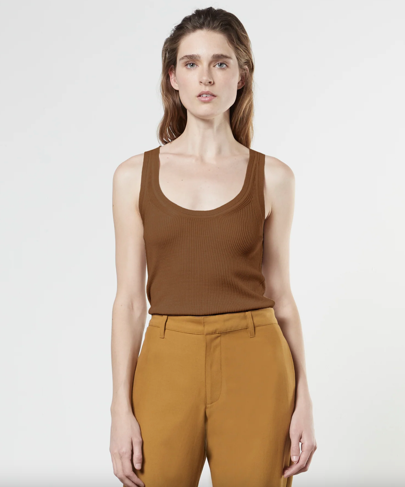 Silk Sweater Knit Tank Top - Dark Whole Grain by Enza Costa | 25 South Boutiques