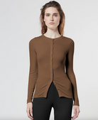 Silk Knit Fitted Cardigan - Dark Whole Grain by Enza Costa | 25 South Boutiques