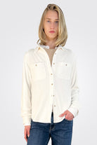 Button Up Shacket - White by Dylan | 25 South Boutiques