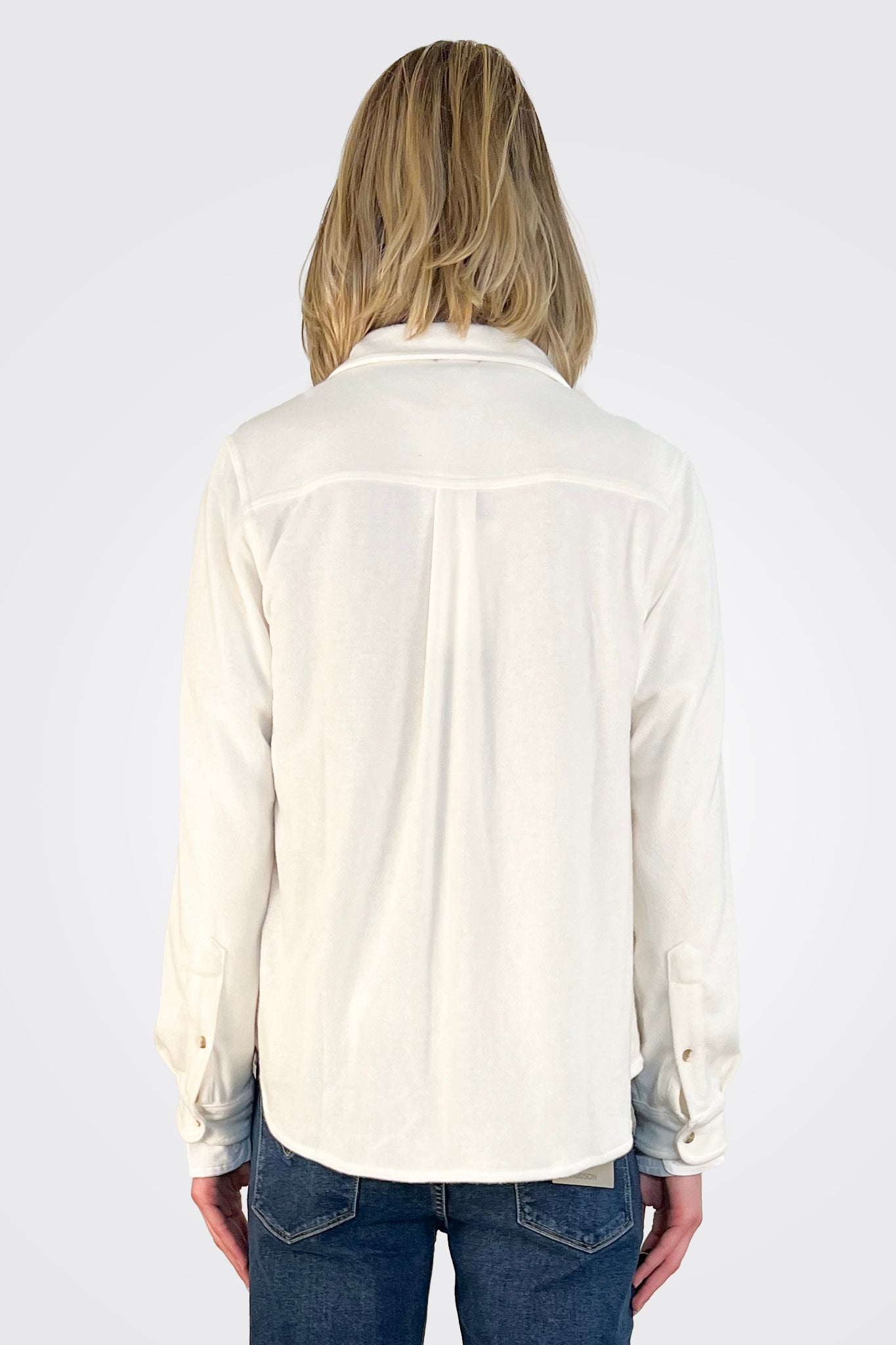 Button Up Shacket - White by Dylan — view 3