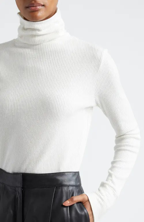 Ananda Long Sleeve Turtleneck - Ivory by Ramy Brook — alternate view