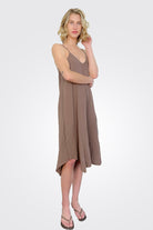 Cami V Neck Midi Handkerchief Dress - Earth by Bobi | 25 South Boutiques