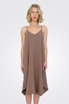 Cami V Neck Midi Handkerchief Dress - Earth by Bobi — alternate view
