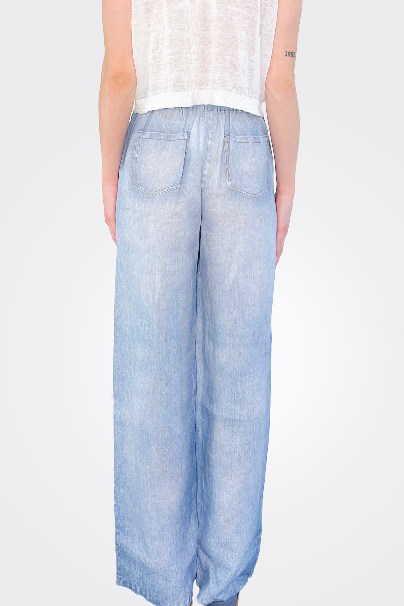 Amoni Wide Trousers - Light Denim by Elemente Clemente — view 3