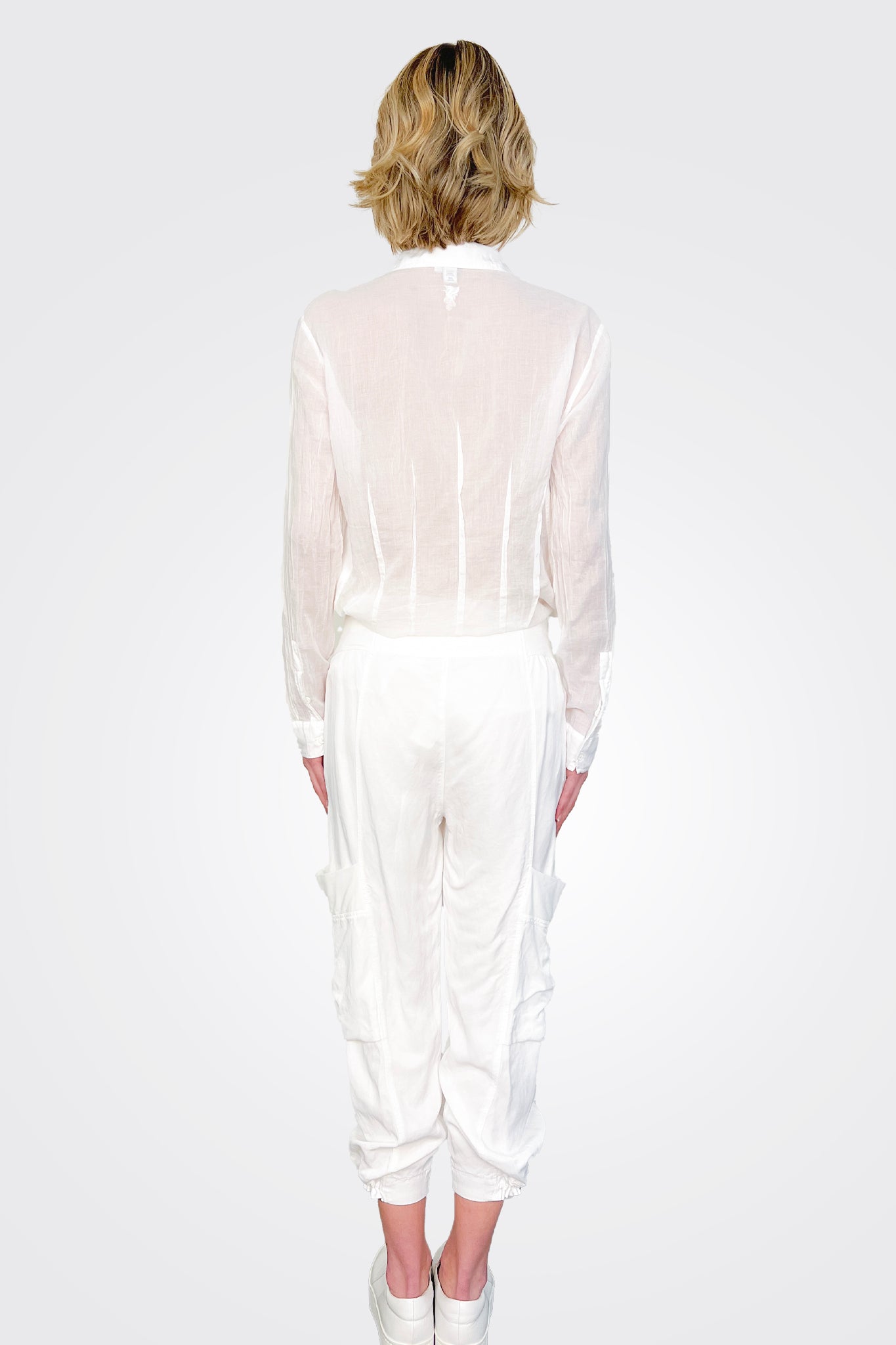 Tie Bottom Pants - White by European Culture — alternate view