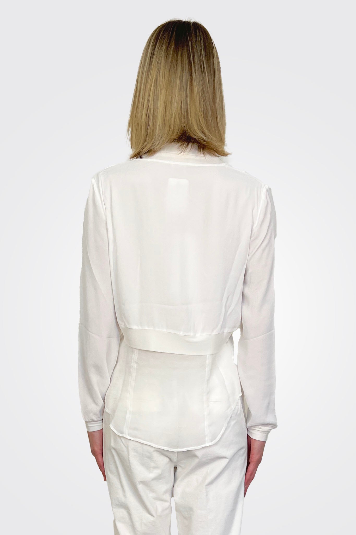 Donna Double Pocket Shirt - White by European Culture — alternate view