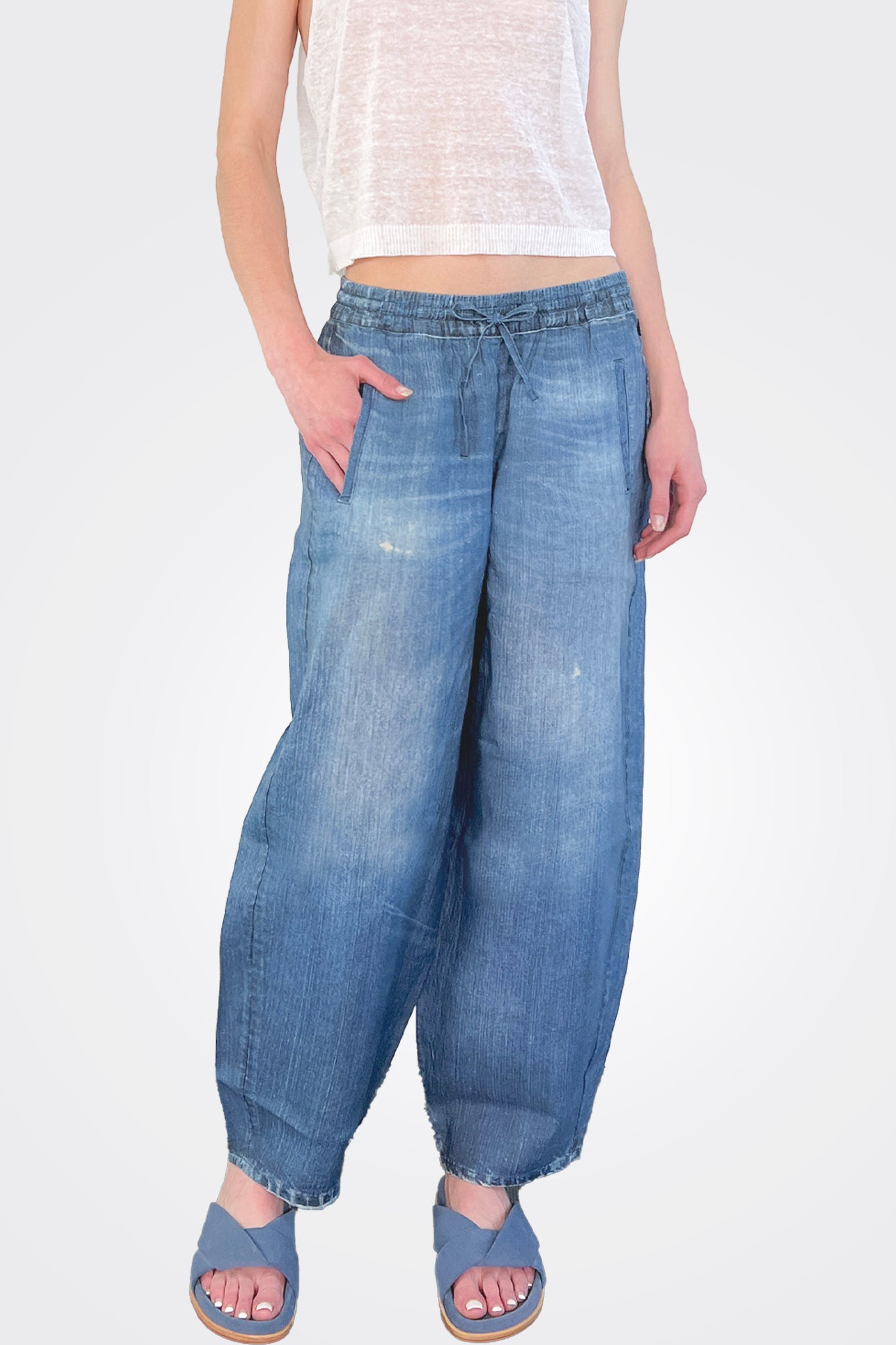 Rayla Sports Pants - Light Denim by Elemente Clemente — alternate view
