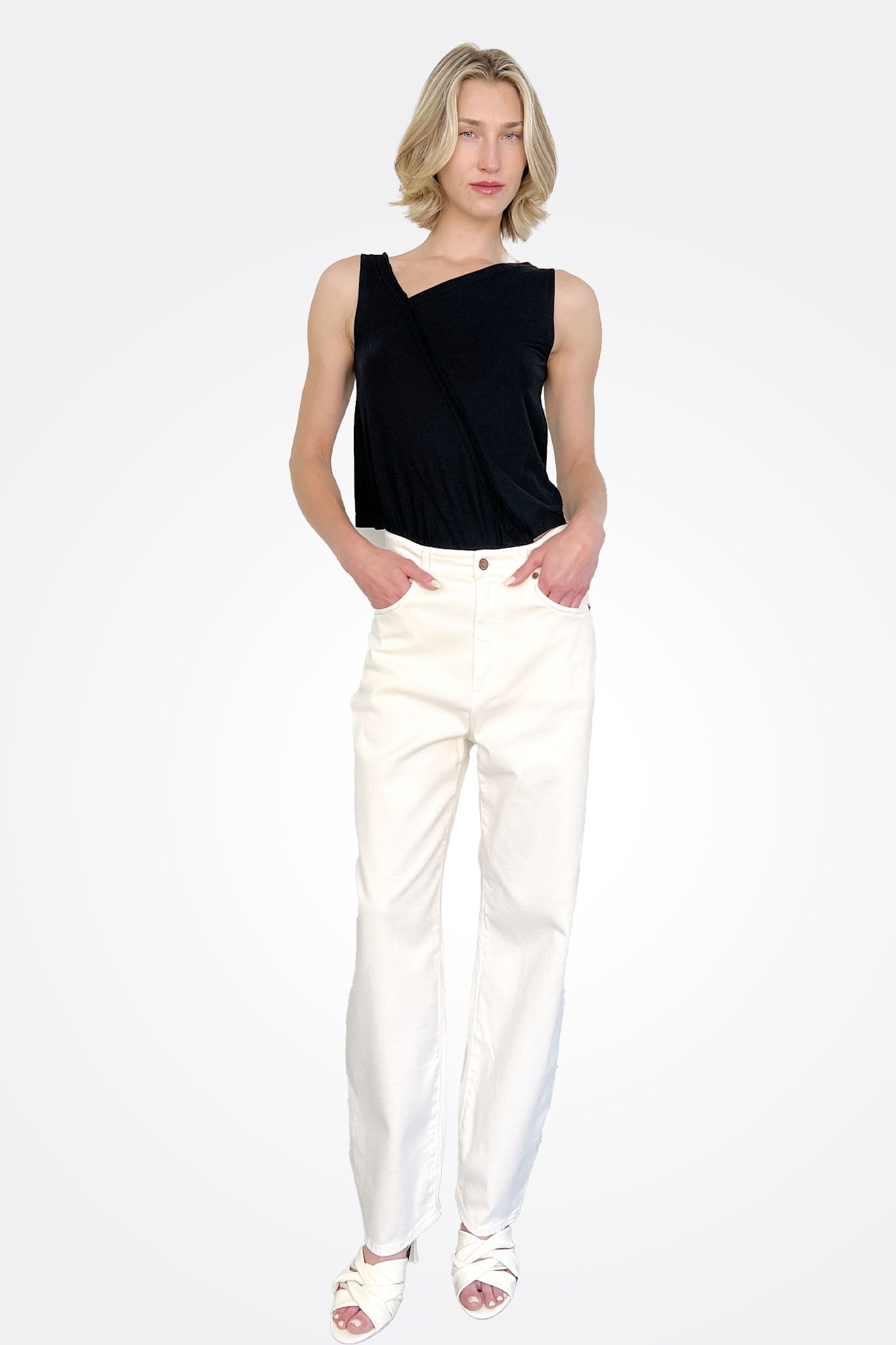 Straight Leg - White Sand by European Culture | 25 South Boutiques