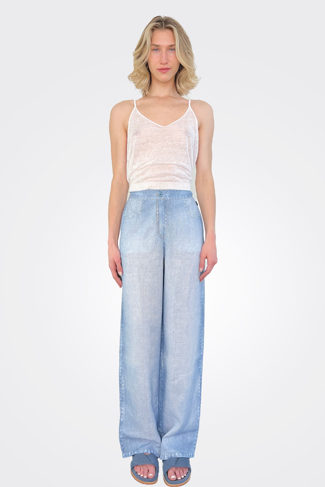 Amoni Wide Trousers - Light Denim by Elemente Clemente | 25 South Boutiques