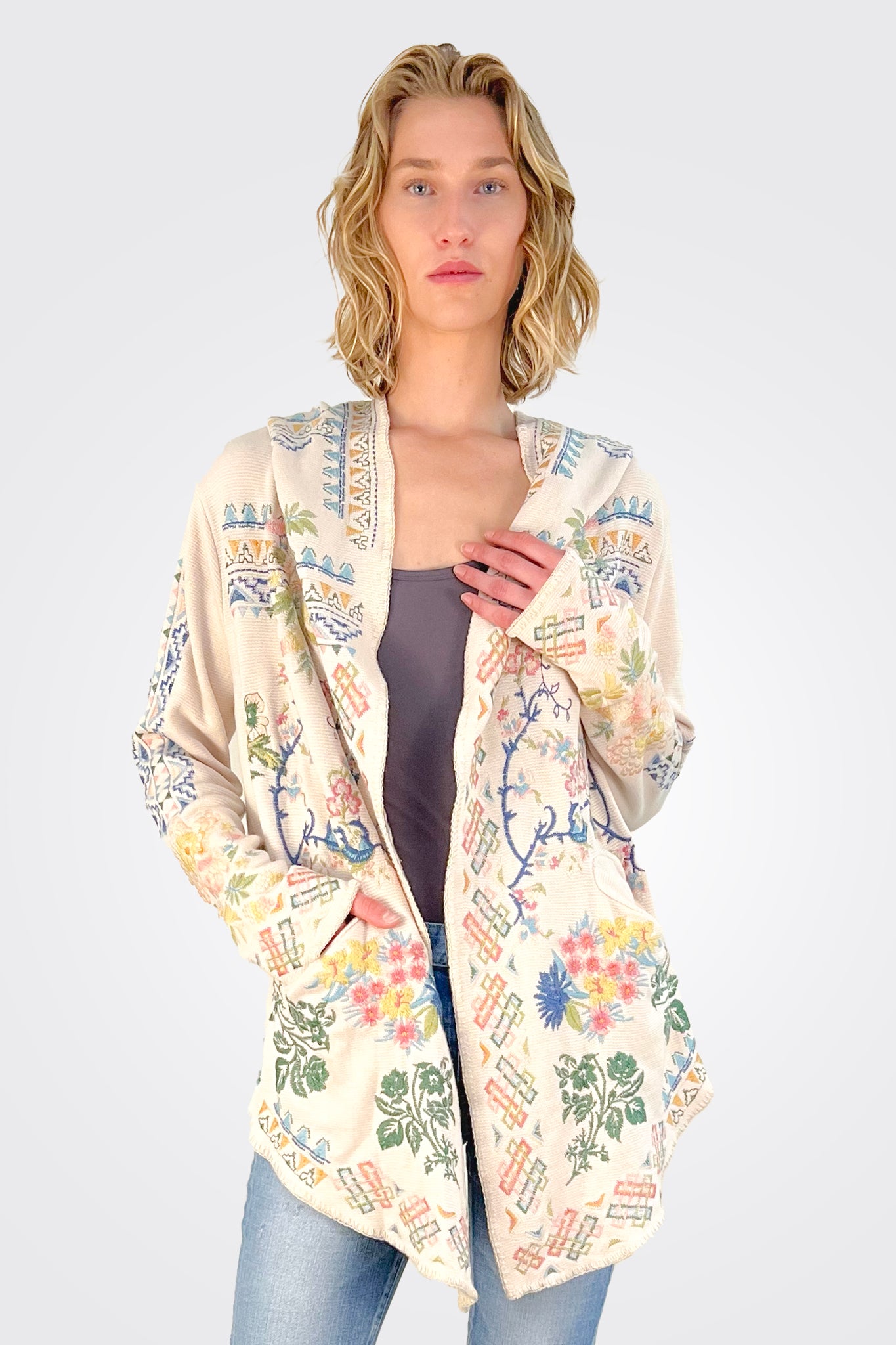 Fayetta Short Hoodie Jacket - Ecru by Johnny Was | 25 South Boutiques