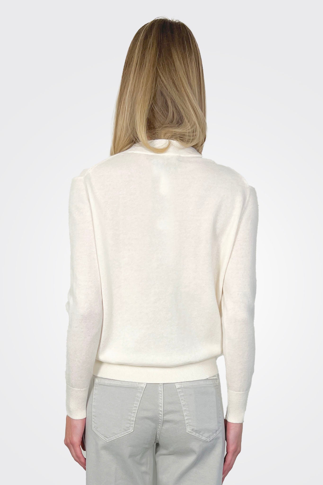 Aspen Cashmere Zip - Ecru by Archer Cashmere — alternate view