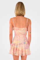 Eira Belted Mini Dress - Peach / Lilac by Rococo Sand — view 3