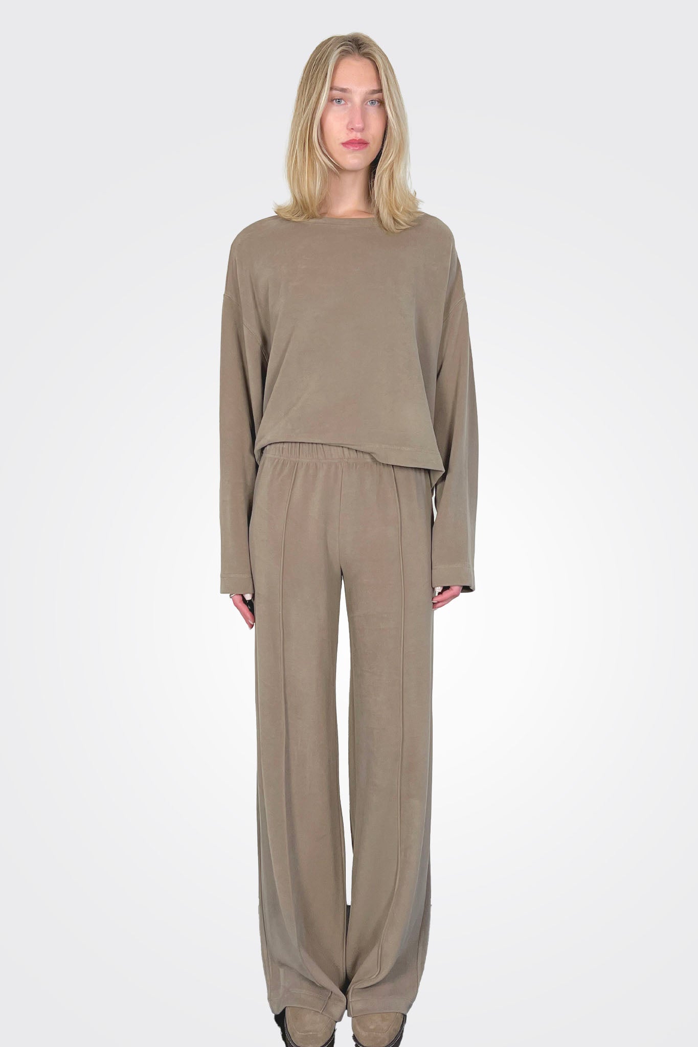 Cozy Long Sleeve Crew - Camel by Eleh — alternate view
