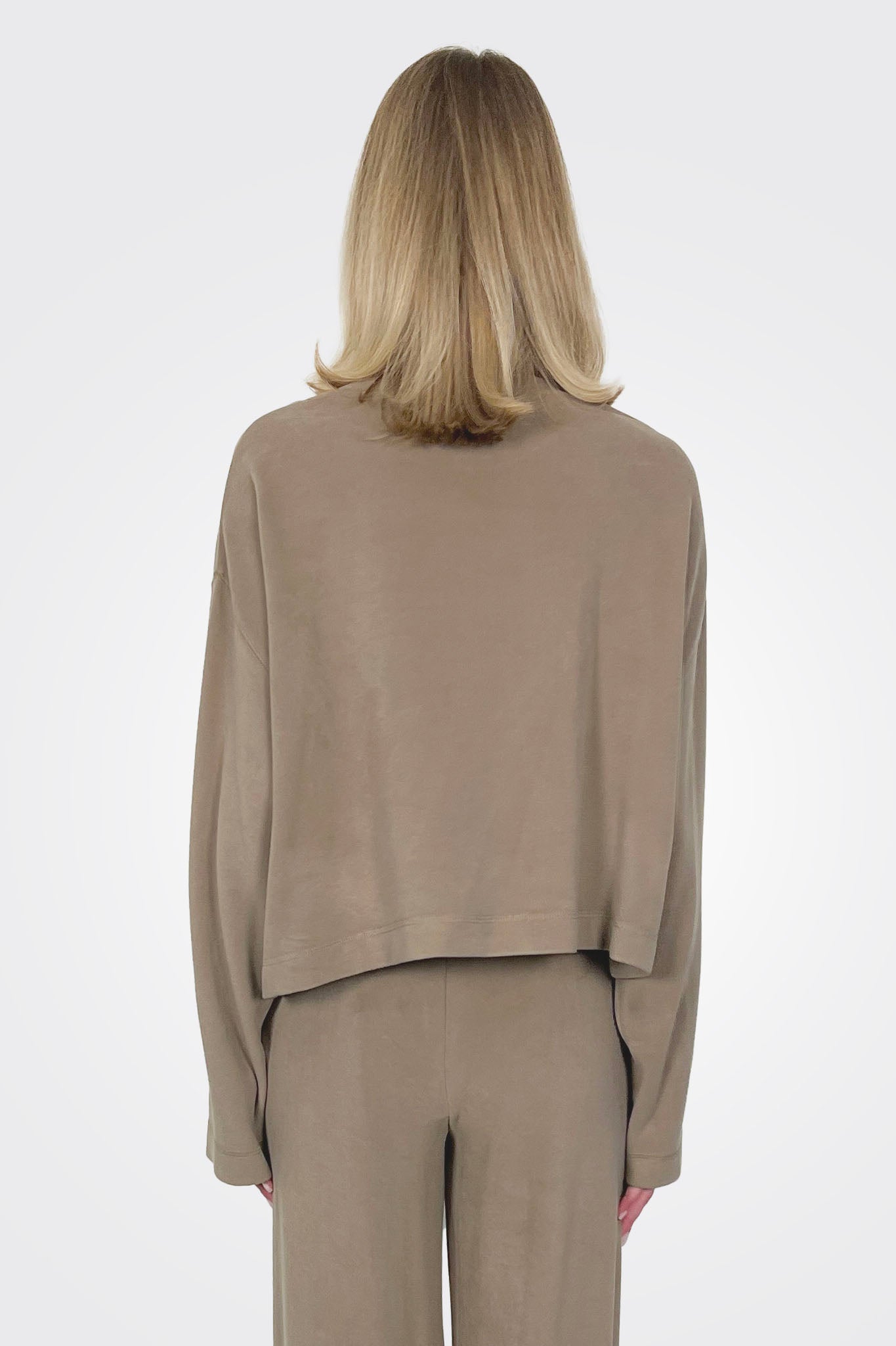 Cozy Long Sleeve Crew - Camel by Eleh — view 3