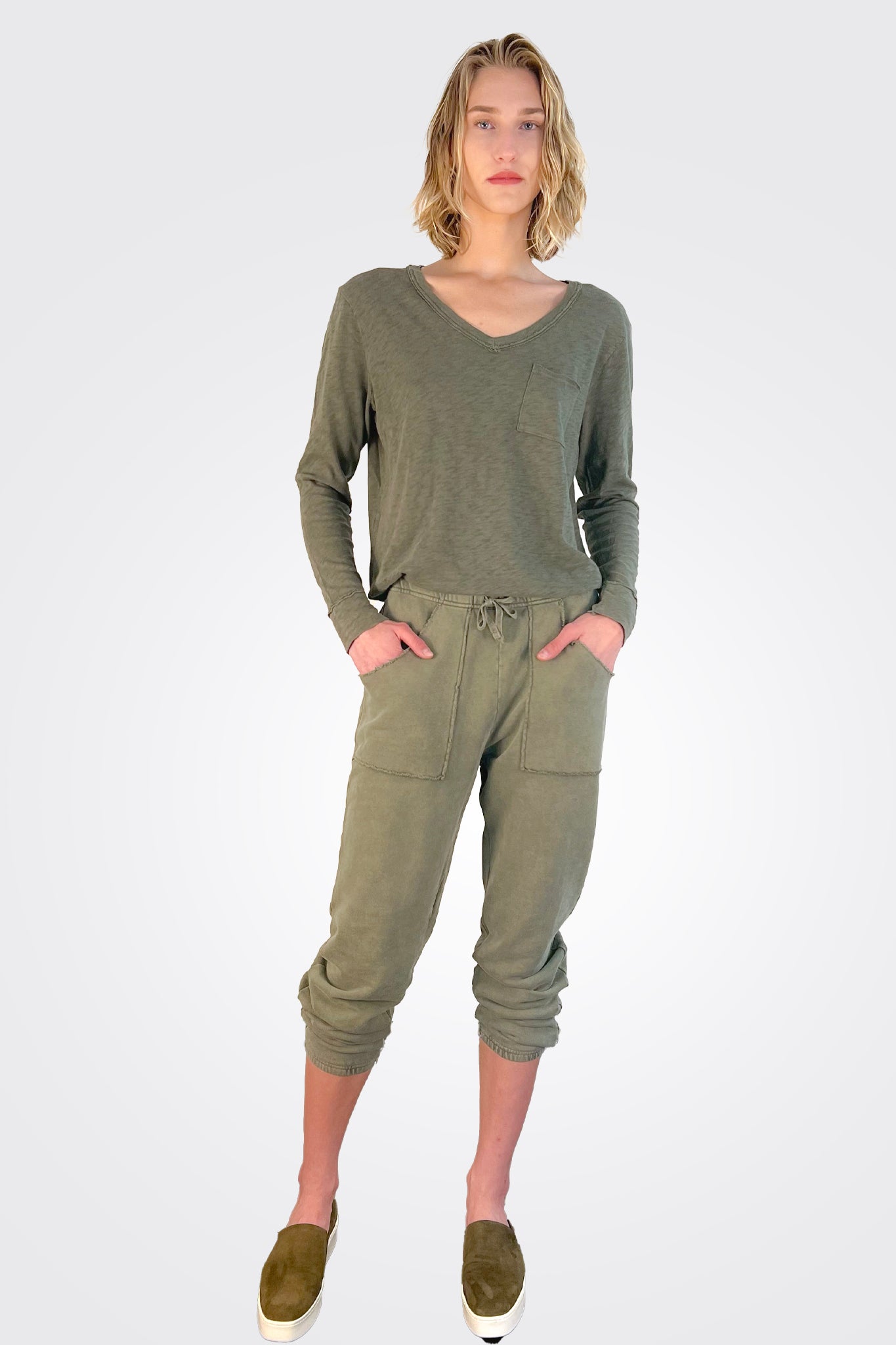 Billie Boyfriend Long Sleeve Tee - Forest Night by HelloNite — alternate view