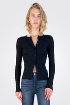 Cashmere Long Sleeve Cardigan - Black by Enza Costa | 25 South Boutiques