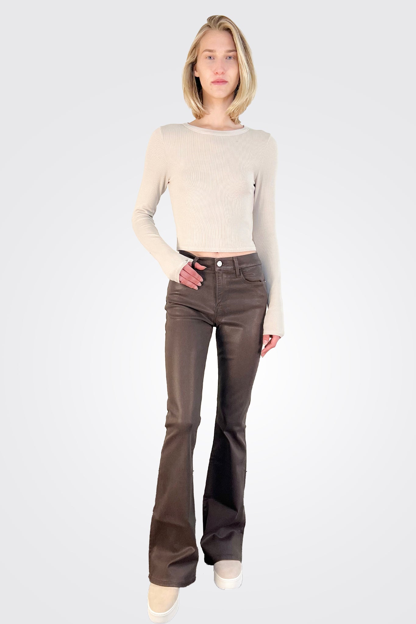 Le High Flare - Espresso Coated by Frame — alternate view