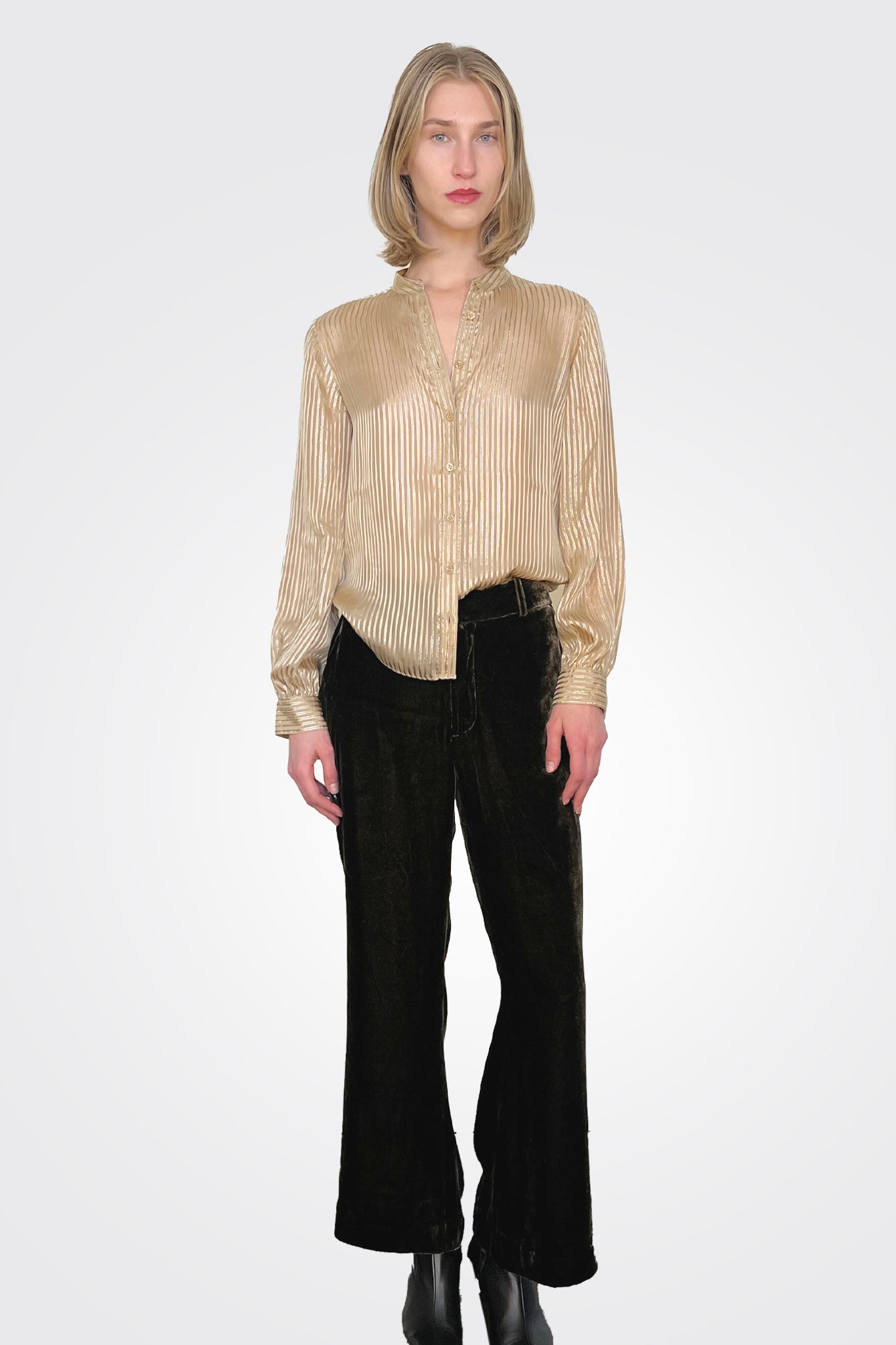 Crop Flare Velvet Trouser - Espresso by Frame | 25 South Boutiques