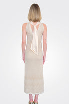 Tie Neck Back Dress - Avorio by D. Exterior — alternate view