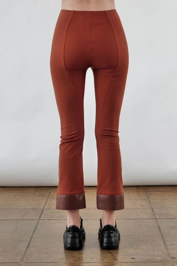 Olga Cropped Flare Pant - Brick by Elaine Kim — alternate view