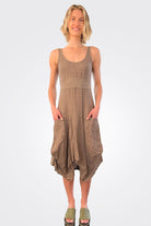 Linen Magic Dress - Fango by Inizio — alternate view