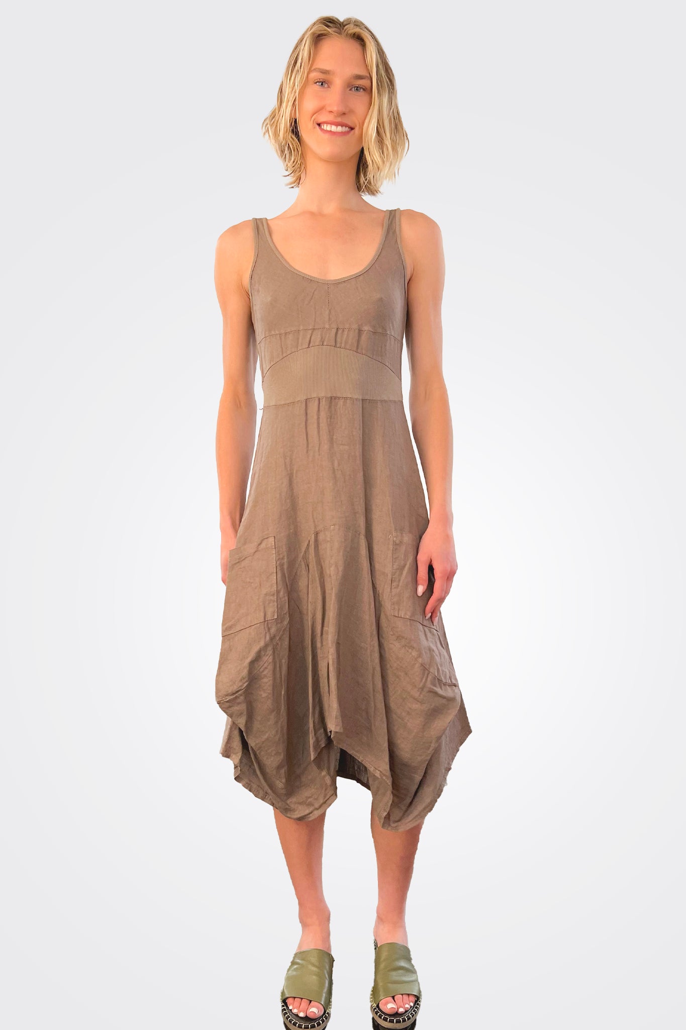 Linen Magic Dress - Fango by Inizio | 25 South Boutiques