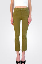 The Insider Crop Step Fray - Fir Green by MOTHER — alternate view