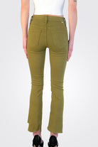 The Insider Crop Step Fray - Fir Green by MOTHER — view 3