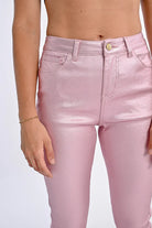 Coated Slim Pants - Pink by Molly Bracken — view 4