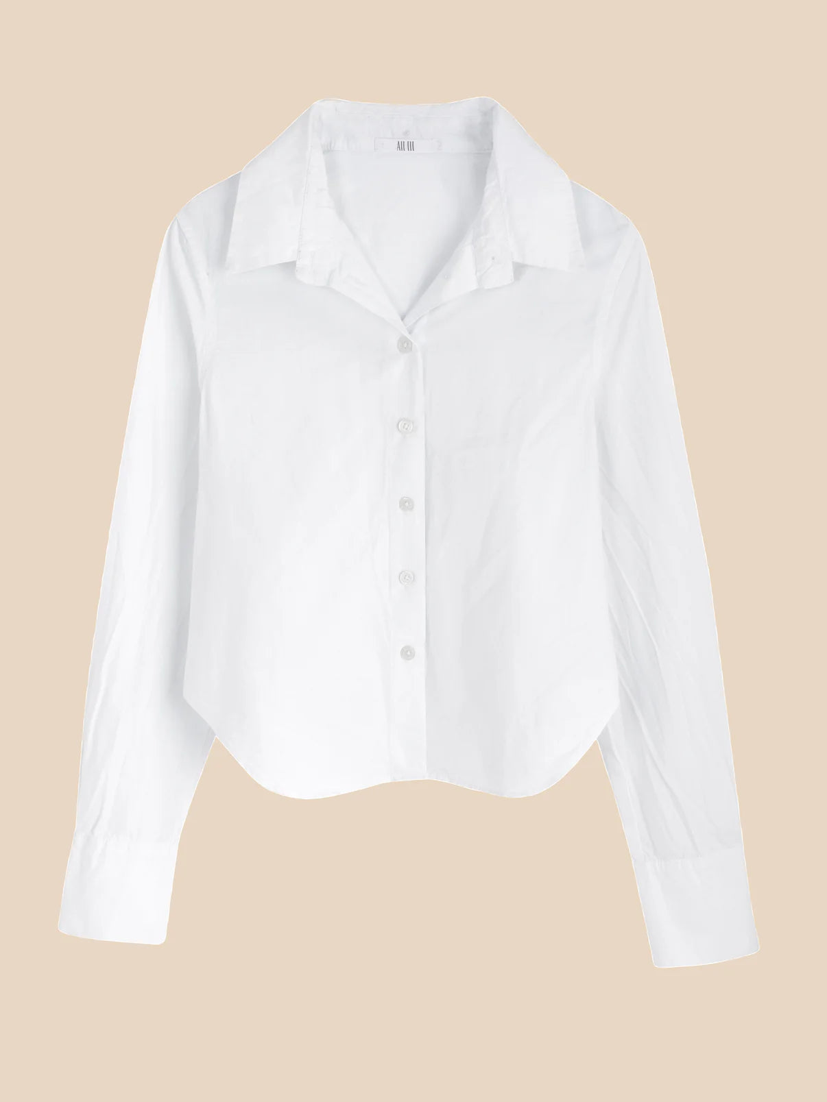 Lily Cropped Poplin Shirt - White by ALL III — view 5