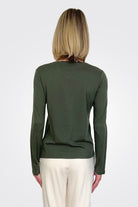 Long Sleeve Cotton/Cashmere Crewneck Tee - Forest by Majestic — alternate view
