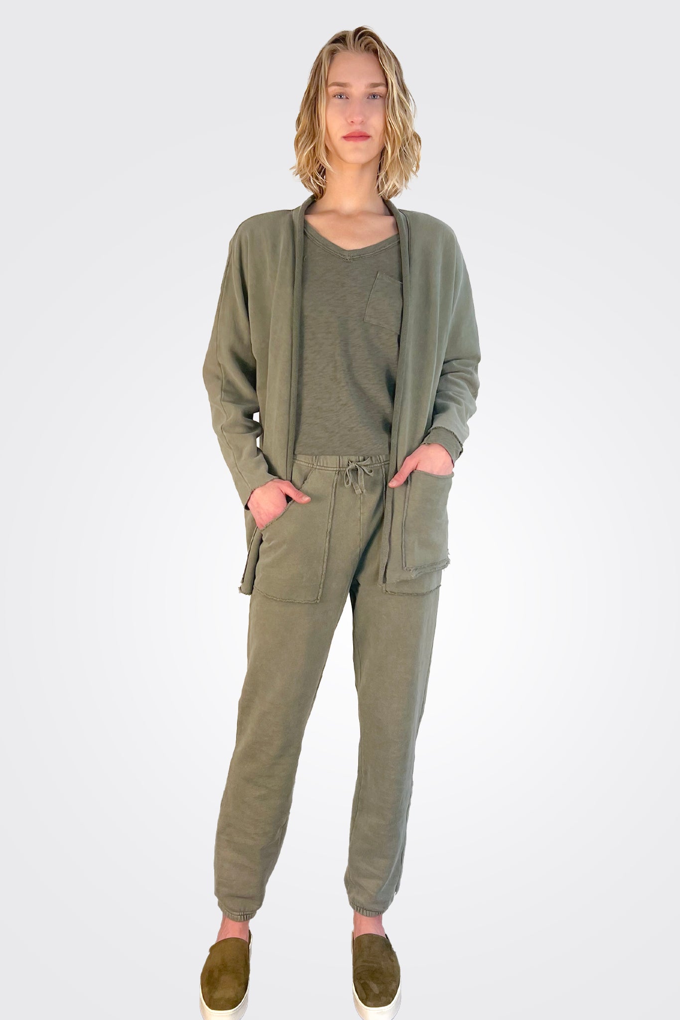 Willa Raw Edge Cardigan - Forest Night by HelloNite — alternate view