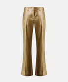 Stretchy Velvet Flared Trousers - Gold by Forte Forte — view 5