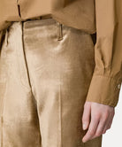 Stretchy Velvet Flared Trousers - Gold by Forte Forte — view 4