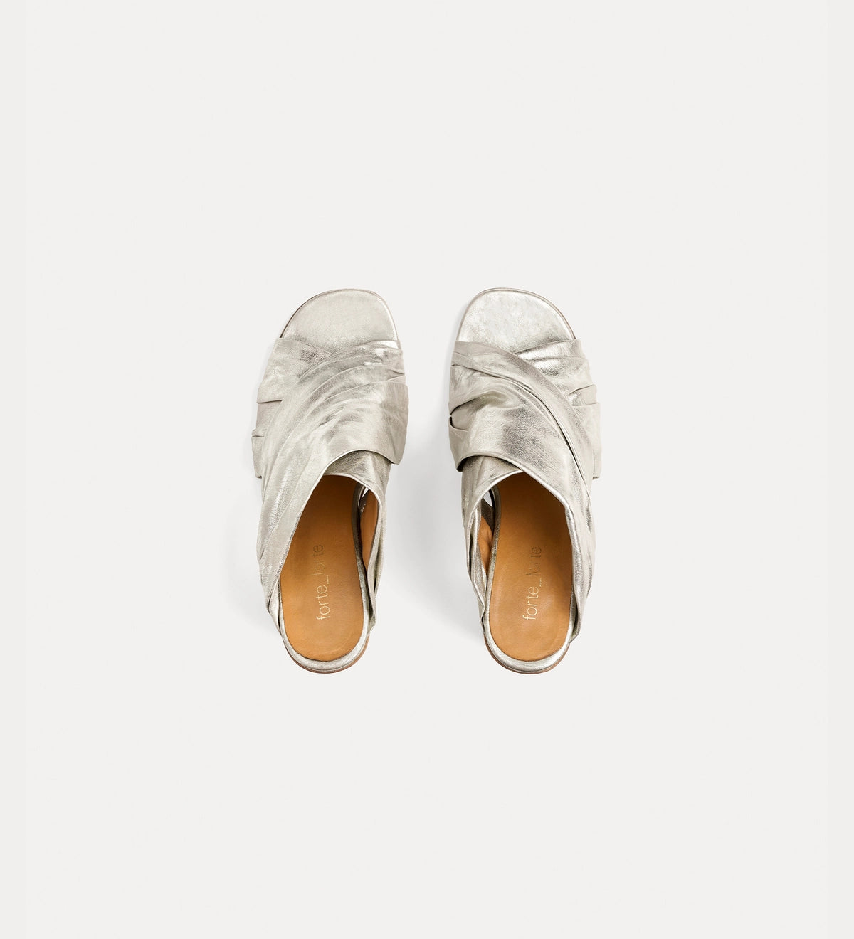 Crossover Sandals - Silver by Forte Forte — view 3